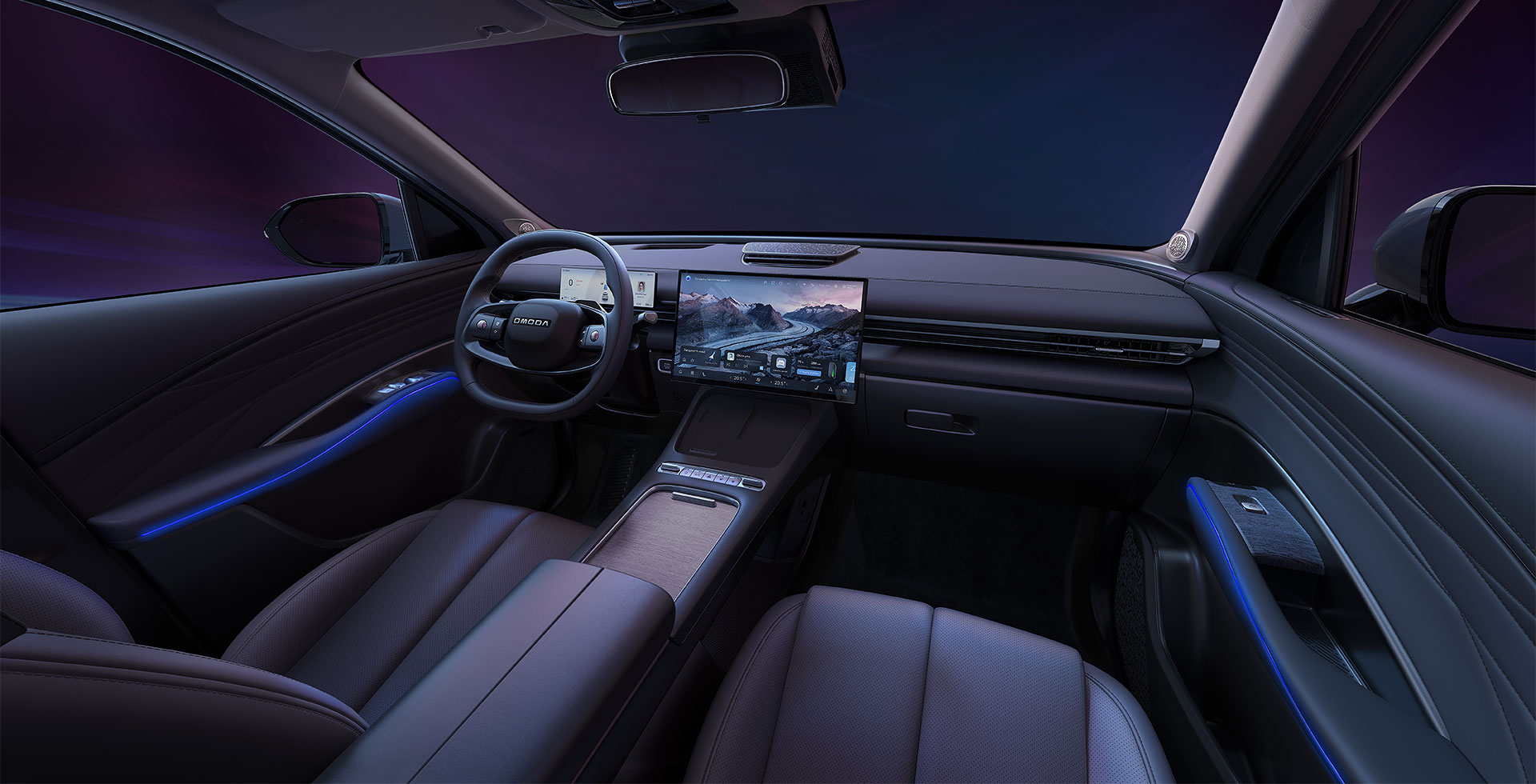 Motore, prestazioni e Interni Omoda 7 SHS-P con display centrale da 15,6 pollici e infotainment digitale