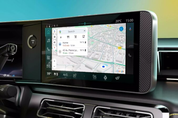 primo piano del display con navigatore